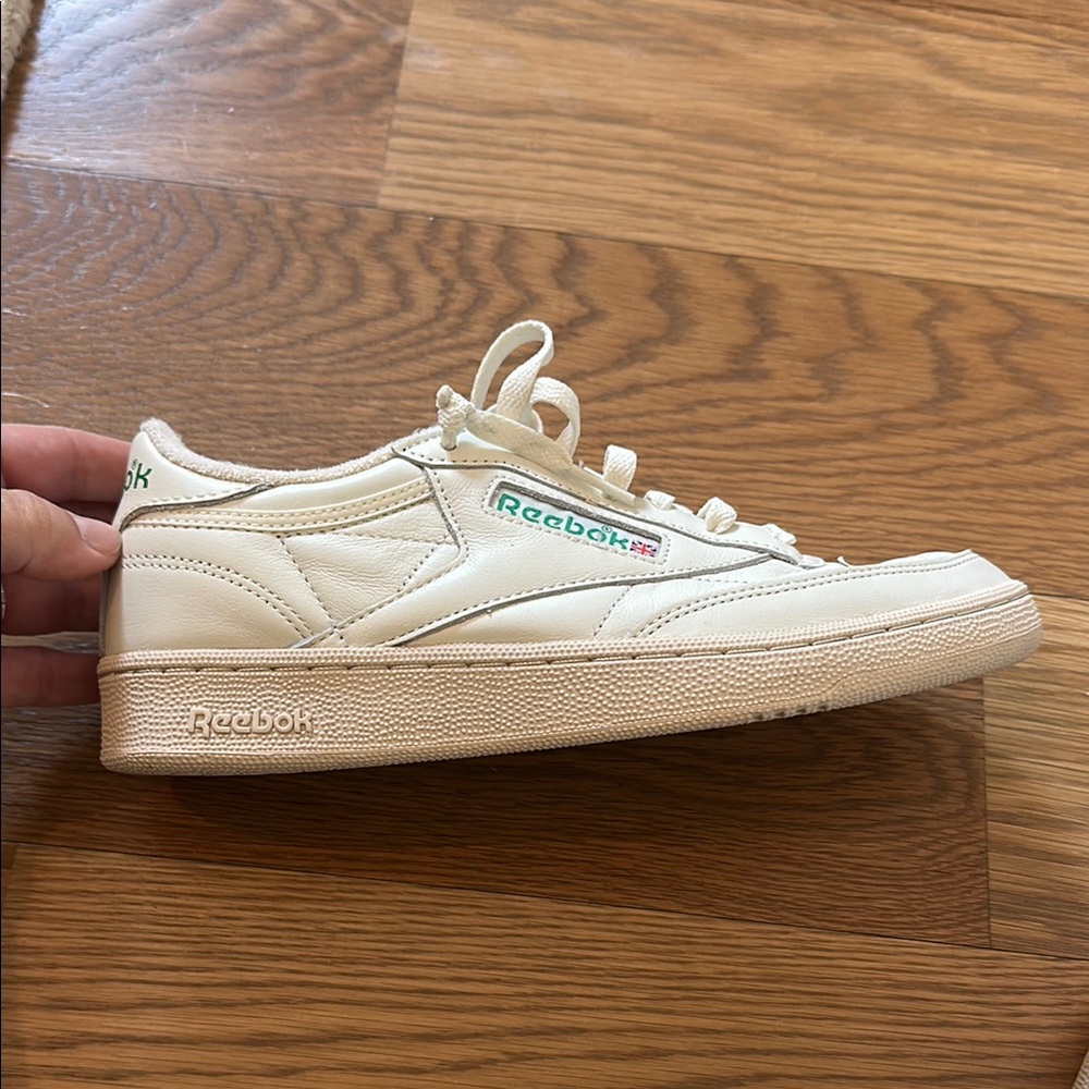 Reebok Cream and Green Sneakers